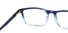 Load image into Gallery viewer, Blue Rectangle Full Rim Unisex Eyeglasses by John Jacobs-150865