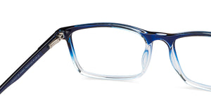 Blue Rectangle Full Rim Unisex Eyeglasses by John Jacobs-150865