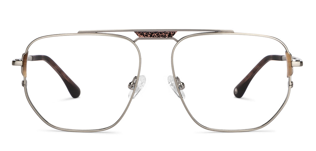 Gunmetal Square Full Rim Unisex Eyeglasses by John Jacobs-150963