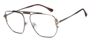 Gunmetal Square Full Rim Unisex Eyeglasses by John Jacobs-150963