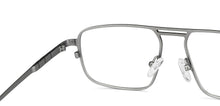Load image into Gallery viewer, Silver Rectangle Full Rim Unisex Eyeglasses by John Jacobs-151232