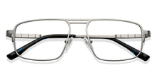 Load image into Gallery viewer, Silver Rectangle Full Rim Unisex Eyeglasses by John Jacobs-151232