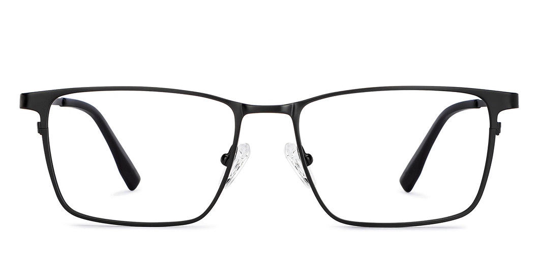 Black Rectangle Full Rim Unisex Eyeglasses by John Jacobs-151243