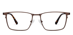 Brown Rectangle Full Rim Unisex Eyeglasses by John Jacobs-151245