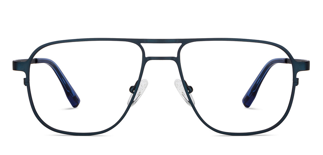 Blue Rectangle Full Rim Unisex Eyeglasses by John Jacobs-151248