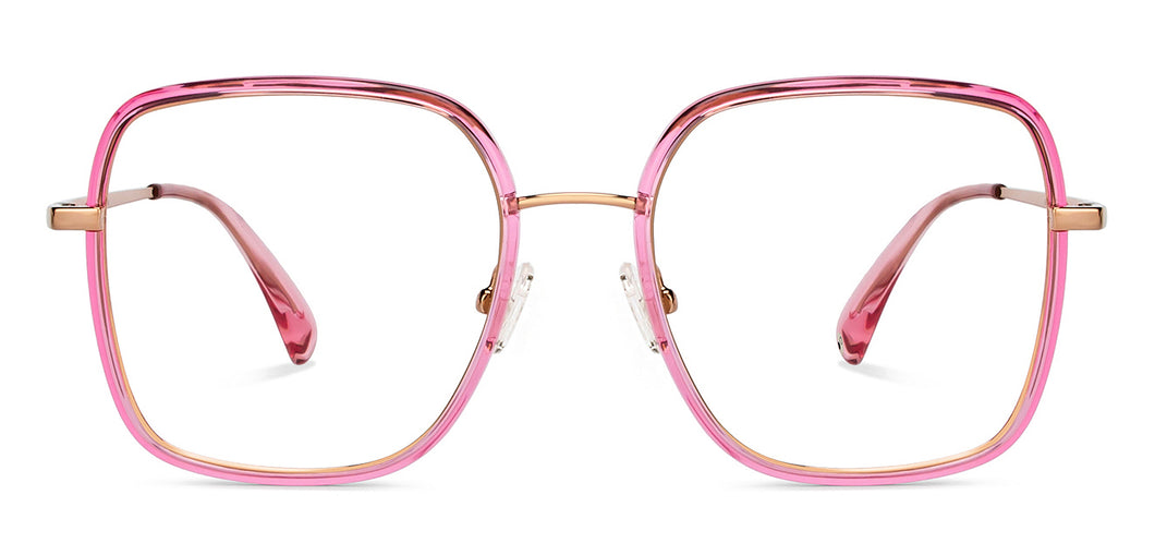 Pink Wayfarer Full Rim Unisex Eyeglasses by John Jacobs-152256