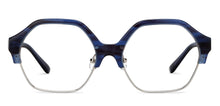 Load image into Gallery viewer, Blue Hexagonal Full Rim Unisex Eyeglasses by John Jacobs-201668