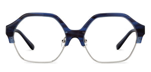 Blue Hexagonal Full Rim Unisex Eyeglasses by John Jacobs-201668