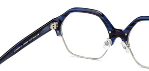 Blue Hexagonal Full Rim Unisex Eyeglasses by John Jacobs-201668