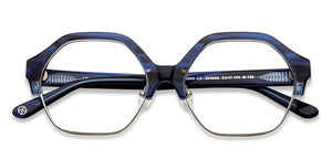 Blue Hexagonal Full Rim Unisex Eyeglasses by John Jacobs-201668