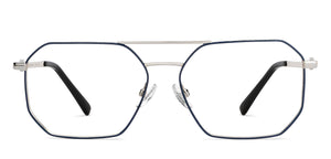 Silver Hexagonal Full Rim Women Eyeglasses by John Jacobs-205898