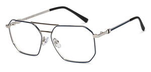Silver Hexagonal Full Rim Women Eyeglasses by John Jacobs-205898