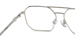 Silver Hexagonal Full Rim Women Eyeglasses by John Jacobs-205898