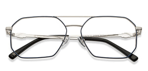 Silver Hexagonal Full Rim Women Eyeglasses by John Jacobs-205898
