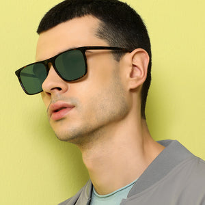 Tortoise Rectangle Full Rim Unisex Sunglasses by John Jacobs-203169