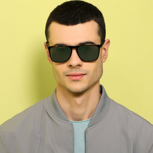 Tortoise Rectangle Full Rim Unisex Sunglasses by John Jacobs-203169