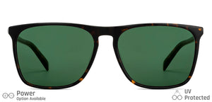 Tortoise Rectangle Full Rim Unisex Sunglasses by John Jacobs-203169
