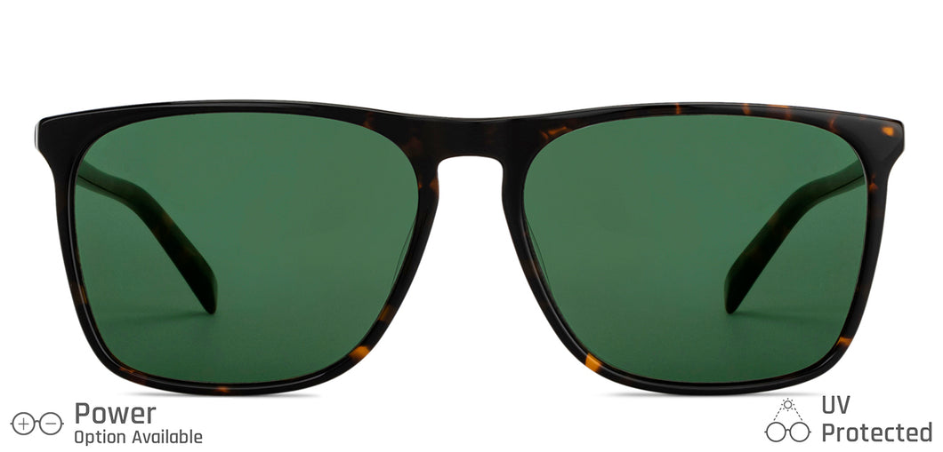 Tortoise Rectangle Full Rim Unisex Sunglasses by John Jacobs-203169