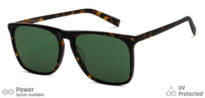 Tortoise Rectangle Full Rim Unisex Sunglasses by John Jacobs-203169