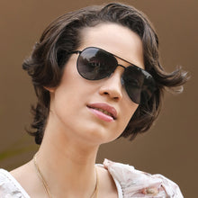 Load image into Gallery viewer, Black Aviator Full Rim Unisex Sunglasses by John Jacobs-127313