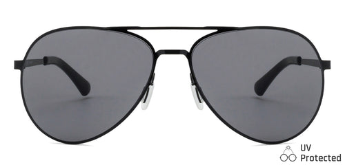 Black Aviator Full Rim Unisex Sunglasses by John Jacobs-127313
