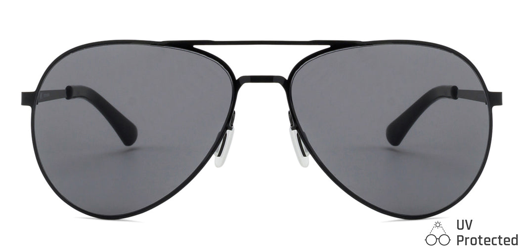 Black Aviator Full Rim Unisex Sunglasses by John Jacobs-127313