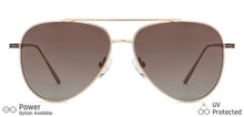 Load image into Gallery viewer, Gold Aviator Full Rim Unisex Sunglasses by John Jacobs-148394