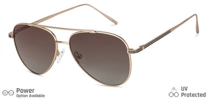 Gold Aviator Full Rim Unisex Sunglasses by John Jacobs-148394