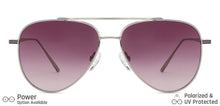 Load image into Gallery viewer, Gunmetal Aviator Full Rim Unisex Sunglasses by John Jacobs-148397