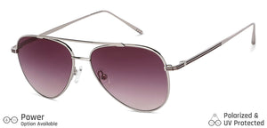 Gunmetal Aviator Full Rim Unisex Sunglasses by John Jacobs-148397