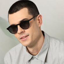 Load image into Gallery viewer, Black Round Full Rim Unisex Sunglasses by John Jacobs-134863