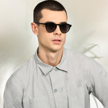 Load image into Gallery viewer, Black Round Full Rim Unisex Sunglasses by John Jacobs-134863