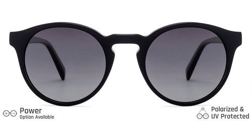 Black Round Full Rim Unisex Sunglasses by John Jacobs-134863
