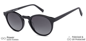 Black Round Full Rim Unisex Sunglasses by John Jacobs-134863