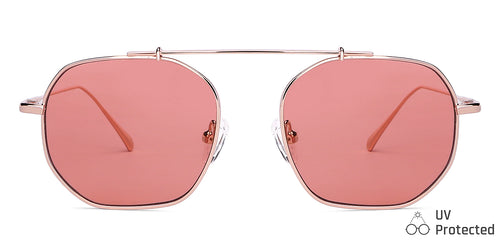 Gold Hexagonal Full Rim Unisex Sunglasses by John Jacobs-147658