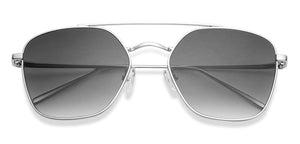 Silver Hexagonal Full Rim Unisex Sunglasses by John Jacobs-134942