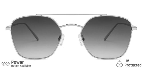 Silver Hexagonal Full Rim Unisex Sunglasses by John Jacobs-134942