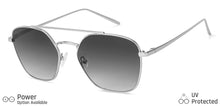 Load image into Gallery viewer, Silver Hexagonal Full Rim Unisex Sunglasses by John Jacobs-134942