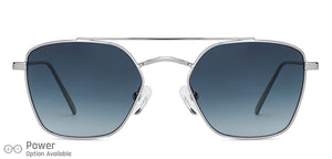 Silver Square Full Rim Unisex Sunglasses by John Jacobs-148398