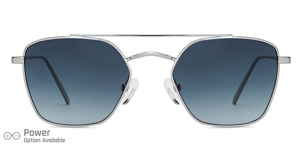 Silver Square Full Rim Unisex Sunglasses by John Jacobs-148398