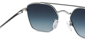 Silver Square Full Rim Unisex Sunglasses by John Jacobs-148398