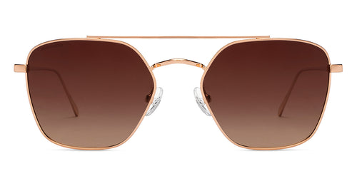 Gold Aviator Full Rim Unisex Sunglasses by John Jacobs-211705
