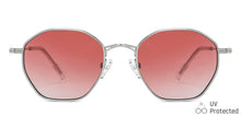 Load image into Gallery viewer, Silver Hexagonal Full Rim Women Sunglasses by John Jacobs-147676