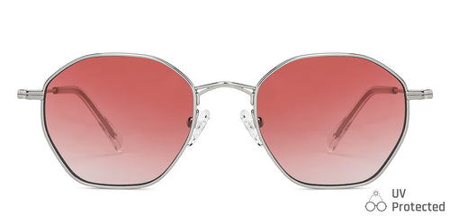 Silver Hexagonal Full Rim Women Sunglasses by John Jacobs-147676