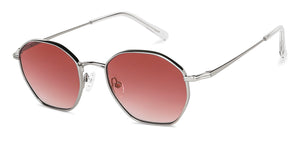 Silver Hexagonal Full Rim Women Sunglasses by John Jacobs-147676