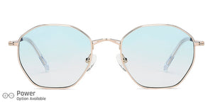 Gold Hexagonal Full Rim Unisex Sunglasses by John Jacobs-148406
