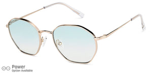 Gold Hexagonal Full Rim Unisex Sunglasses by John Jacobs-148406