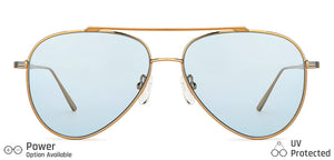 Gold Aviator Full Rim Unisex Sunglasses by John Jacobs-147903