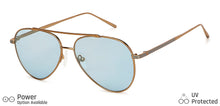Load image into Gallery viewer, Gold Aviator Full Rim Unisex Sunglasses by John Jacobs-147903