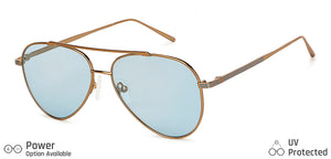 Gold Aviator Full Rim Unisex Sunglasses by John Jacobs-147903